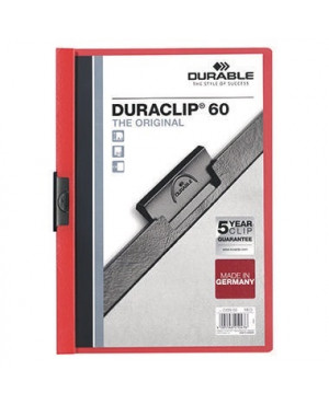 DURABLE Klemmmappe DURACLIP 60 220903 DIN A4 Hartfolie rot