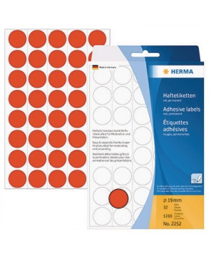 HERMA Markierungspunkt 2252 19mm Papier rot 1.280 St./Pack.