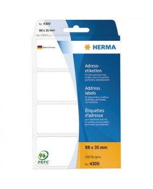 HERMA Adressetikett 4300 88x35mm weiß 250 St./Pack.