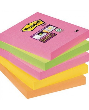 Post-it Haftnotiz Super Sticky Neon Notes 654S-N 76x76mm 5 St./Pack.