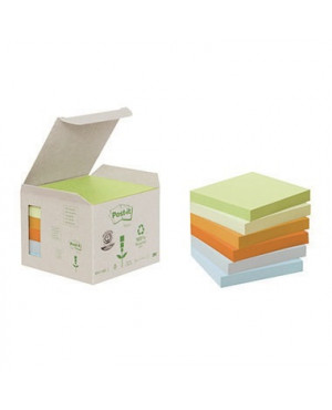 Post-it Haftnotiz Recycling Notes Pastel 6541GB 76x76mm 6 St./Pack.