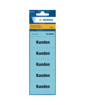 HERMA Ordneretikett Kunden 1746 60x26mm blau 100 St./Pack.