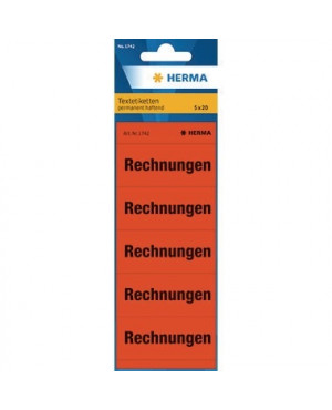 HERMA Ordneretikett Rechnungen 1742 60x26mm rot 100 St./Pack.