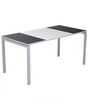 easyDesk Schreibtisch B160.13.13.01 160cm weiß/schwarz