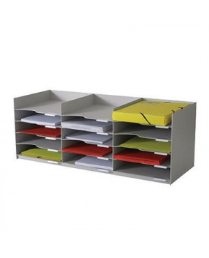 Paperflow Formularbox easyOffice 535.02 stapelbar 15Fächer grau