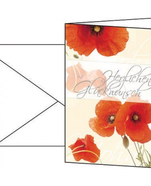 Sigel Motivkarte Red Poppies DS003 115x170mm 10 St./Pack. +Umschläge
