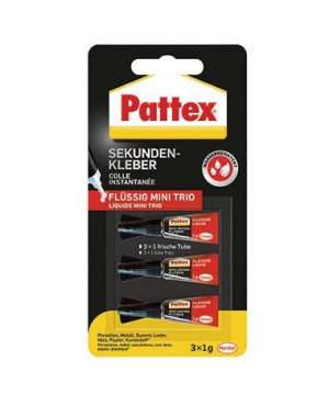 Pattex Sekundenkleber Mini Trio PSMT2 Tube 1g 3 St./Pack.