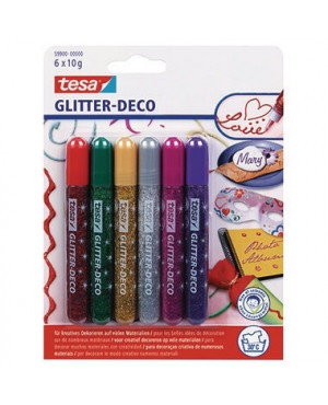 tesa Farbstift Glitter-Deco 59900-0-6 sortiert 6 St./Pack.