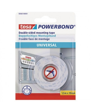 tesa Montageklebeband Universal 58565-1-0 19mmx1,5m weiß