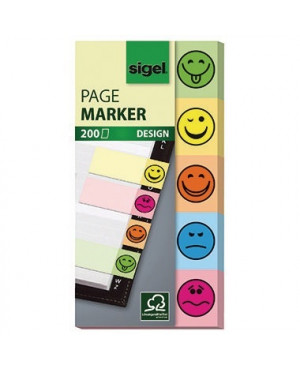 Sigel Haftmarker Design Smile HN502 50x100mm sortiert 5 St./Pack.
