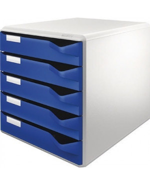 Leitz Schubladenbox 52800035 DIN A4 5Schubfächer lichtgr/bl
