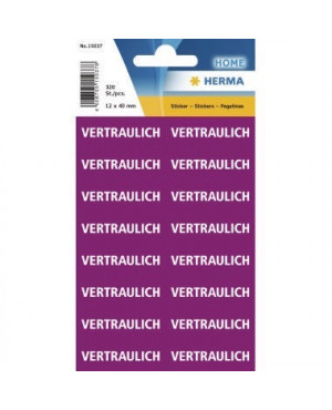 HERMA Hinweisetikett 15037 12,5x40mm Vertraulich 320 St./Pack.