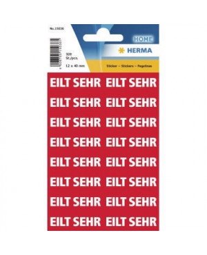 HERMA Hinweisetikett 15036 12,5x40mm Eilt sehr rt 320 St./Pack