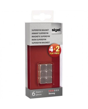 Sigel Magnet SuperDym C5 GL192 Cube 10x10x10mm silber 6 St./Pack.