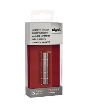 Sigel Magnet SuperDym C5 GL700 Zylinder 10mm silber 5 St./Pack.