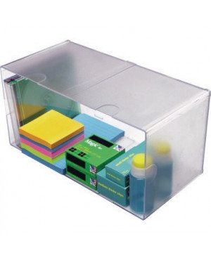 Deflect-o Organisationsbox CUBE 350501 doppelt 1Fach glasklar