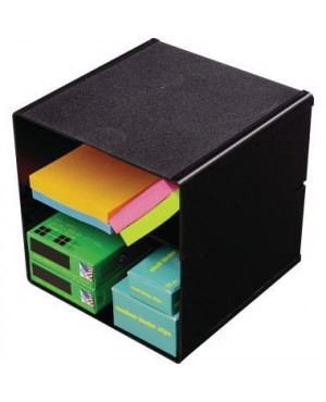 Deflect-o Organisationsbox CUBE 350704 2Fächer schwarz
