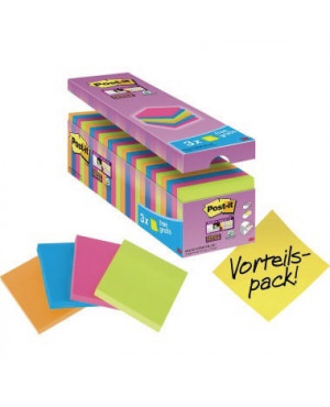 Post-it Haftnotiz Super Sticky 654SE24P 76x76mm sort. 24 St./Pack.