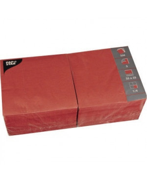 PAPSTAR Serviette 12483 33x33cm 3lagig rot 250 St./Pack.