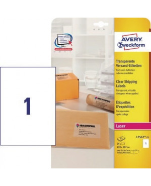 Avery Zweckform Adressetikett L7567-25 transparent 25 St./Pack.