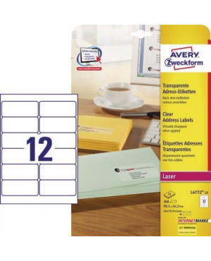 Avery Zweckform Adressetikett L4772-25 transparent 300 St./Pack.