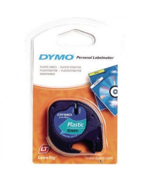 DYMO Schriftbandkassette LetraTag S0721690 12mmx4m schwarz auf grün
