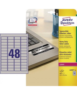 Avery Zweckform Typenschildetikett L6009-20 45,7x21,2mm 960 St./Pack.