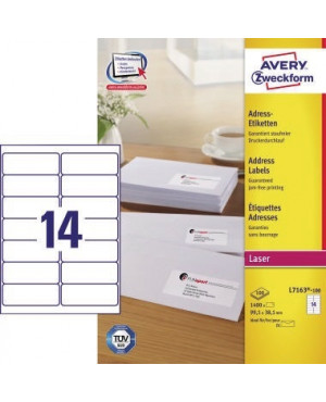 Avery Zweckform Adressetikett QuickPEEL L7163-100 1.400 St./Pack.