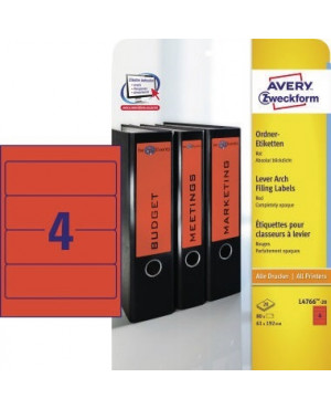 Avery Zweckform Ordneretikett L4766-20 61x192mm rt 80 St./Pack.