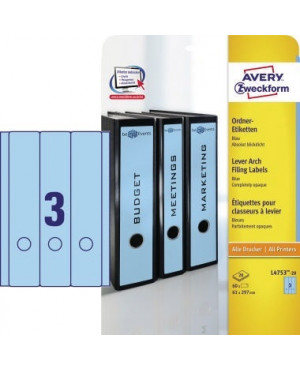 Avery Zweckform Ordneretikett L4753-20 lang/breit bl 60 St./Pack.