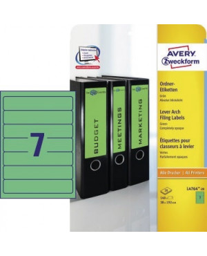 Avery Zweckform Ordneretikett L4764-20 38x192mm gn 140 St./Pack.