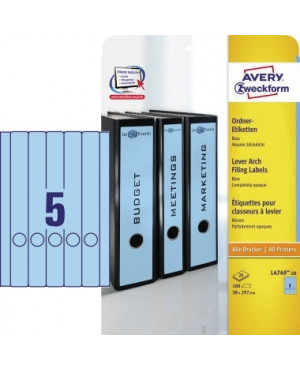 Avery Zweckform Ordneretikett L4749-20 38x297mm bl 100 St./Pack.