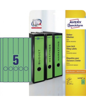 Avery Zweckform Ordneretikett L4750-20 38x297mm gn 100 St./Pack.
