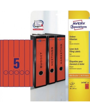 Avery Zweckform Ordneretikett L4748-20 38x297mm rt 100 St./Pack.