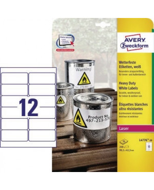 Avery Zweckform Folienetikett L4776-20 99,1x42,3mm 240 St./Pack.