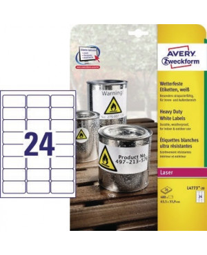 Avery Zweckform Folienetikett L4773-20 63,5x33,9mm 480 St./Pack.