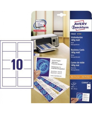 Avery Zweckform Visitenkarte C32010-25 weiß 250 St./Pack.