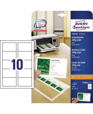 Avery Zweckform Visitenkarte C32011-25 weiß 250 St./Pack.