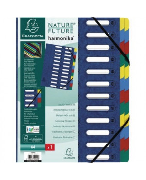 Exacompta Ordnungsmappe Harmonika 55242E DIN A4 24Fächer blau