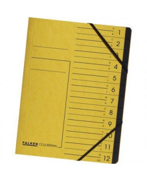 Falken Ordnungsmappe 11288222 DIN A4 12Fächer Karton gelb