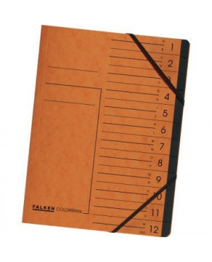 Falken Ordnungsmappe 11288826 DIN A4 12Fächer Karton orange