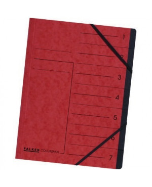 Falken Ordnungsmappe 11288057 DIN A4 7Fächer Karton rot