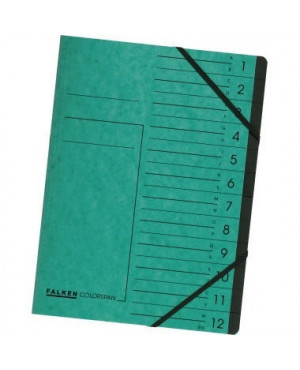 Falken Ordnungsmappe 11288214 DIN A4 12Fächer Karton grün