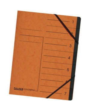 Falken Ordnungsmappe 11288586 DIN A4 7Fächer Karton orange