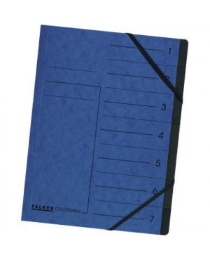 Falken Ordnungsmappe 11288040 DIN A4 7Fächer Karton blau