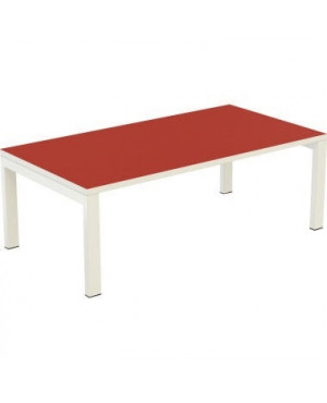 easyDesk Beistelltisch T114.13.18 114x40x60cm rot/weiß