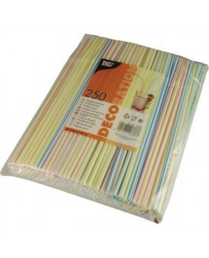 PAPSTAR Trinkhalm Streifen 16666 flexibel 24cm 250St./Pack.