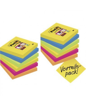 Post-it Haftnotiz Super Sticky 654SR9+3 76x76mm 12 St./Pack.