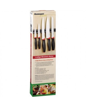 Esmeyer Messerset AUREA 291-423 5teilig Magnetleiste schwarz/rot