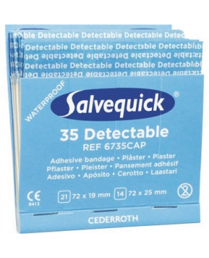 Salvequick Pflaster 6735CAP detektierbar blau 35 St./Pack.